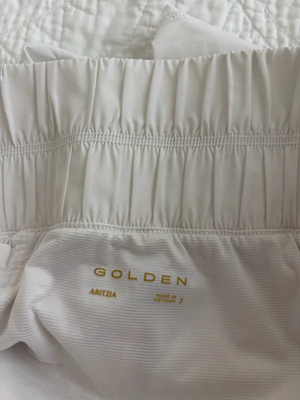 Aritzia golden lined shorts White Size 2 - Image 3
