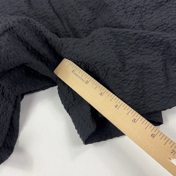 Anthropologie Romper Womens Medium Black Textured Puff 3/4 Sleeve Elastic Waist - Image 4