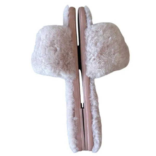 Tory Burch Everly Jeweled Shearling Slides Meadowsweet Pink Sz 8.5 - Image 6