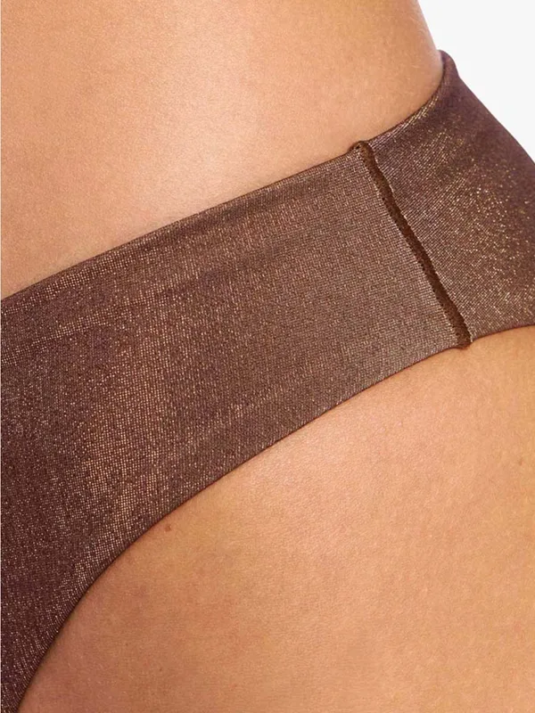 Nuuds Women's Shimmery Brown Low rise Bikini Bottoms Size M - Image 7