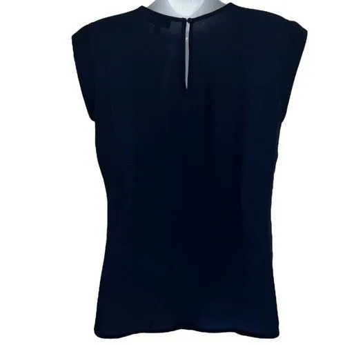 THE LIMITED Navy‎ Blue Rhinestone Embellished Peter Pan Collar Blouse NWOT XS - Image 2