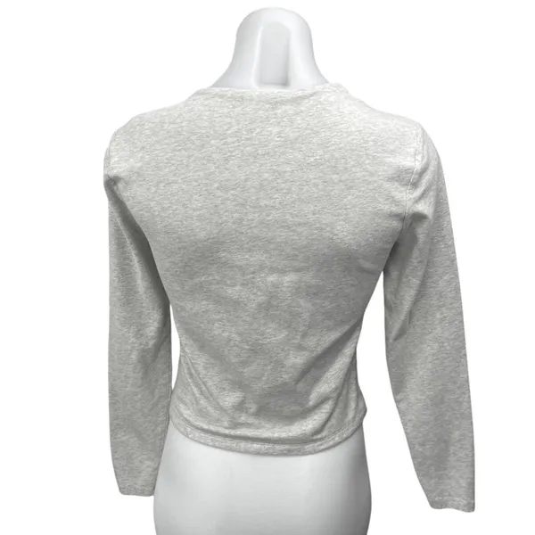 Abercrombie & Fitch Soft A&F Heather Gray Long Sleeve Pullover Sweater Top Sz M - Image 2
