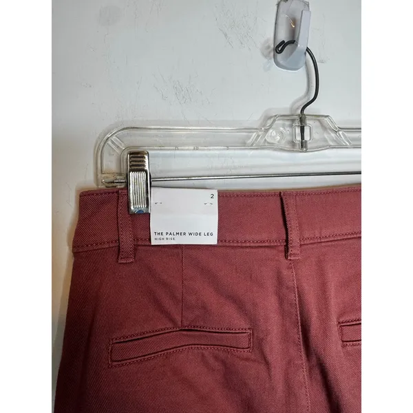 LOFT The Palmer Wide Leg High Rise Pants Size 2 Dusty Rose Pink Denim Trousers - Image 6