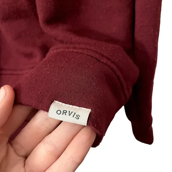 Orvis deep red crewneck sweater casual comfortable style large winter warm - Image 5