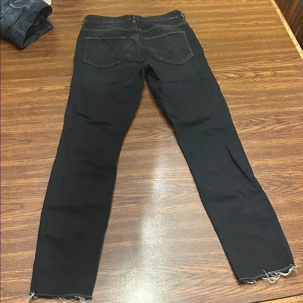 Mother denim HW Looker Ankle Fray in Night Owl dark wash ladies size 26 grunge - Image 3