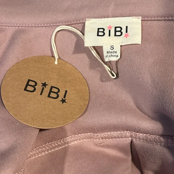 Bibi Women's Fleece Jacket Light Pink Mauve Oversized‎ Relaxed Fit SM Pockets - Image 8