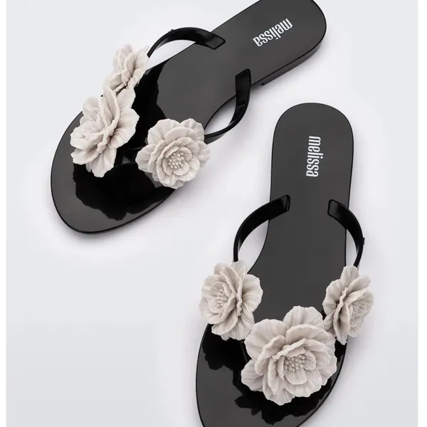 Melissa Jelly Harmonic spring time floral slip on sandals sz 6 - Image 2