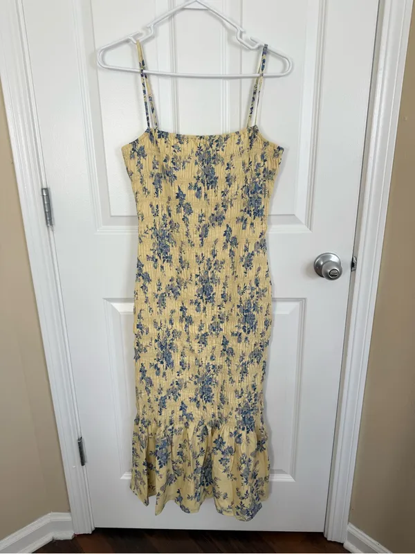 Reformation Seren Midi Dress in Sabrina Butter Yellow 10 - Image 2