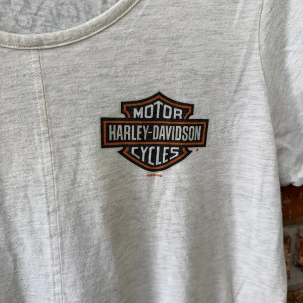 Harley Davidson Womens Tee 2X Logo Graphic Soft Wash Biker Grunge - Image 5