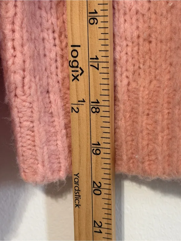 Anthropologie Pink Cropped Sweater Size XS Wool Blend Oversized - Image 9