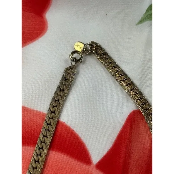 Park Lane Vintage Gold Tone Flat Herringbone Chain‎ Necklace 16 Inch - Image 3