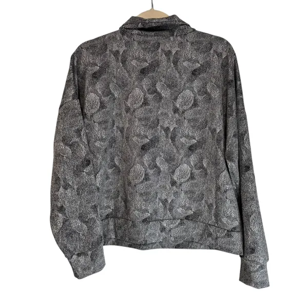 Kyodan Outdoor Womens XL Quarter Zip Pullover Sweatshirt Gray Abstract‎ Print - Image 6
