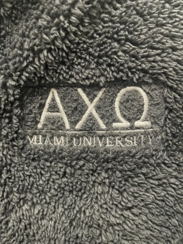 Miami University Alpha Chi Omega fuzzy quarter zip sweatshirt - Image 2