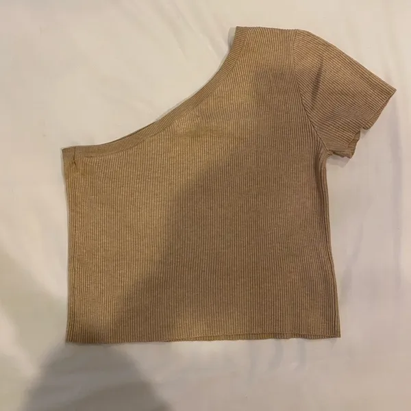 Nordstrom Tan One Shoulder Top - Image 2