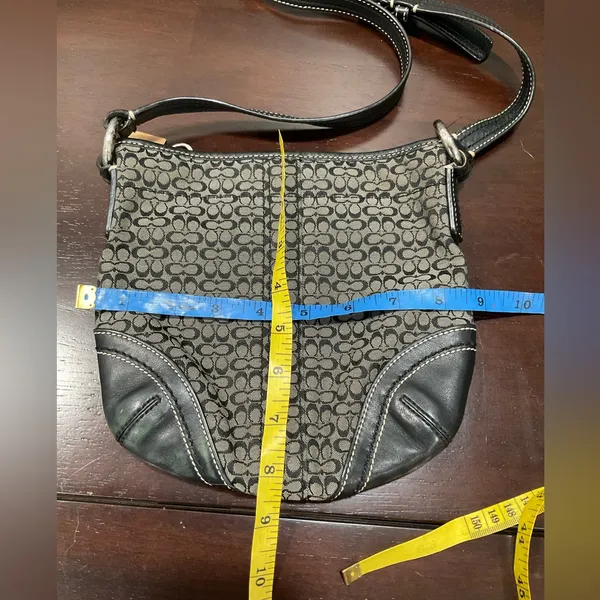 Vintage Coach‎ Canvas And Leather Signature Logo Crossbody Bag - Image 5