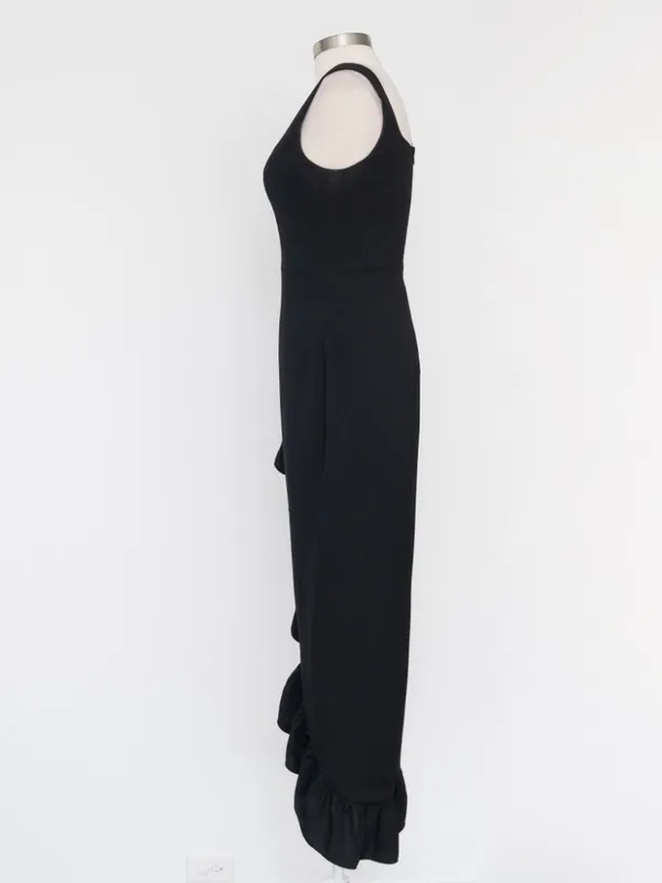 Dress the Population‎ - Charlene Asymmetrical Ruffle Mermaid Gown - Image 5