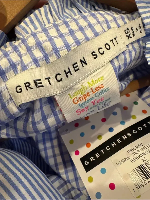 Gretchen Scott Teardrop Stripe Wash & Wear Periwinkle XS NWT - Image 5