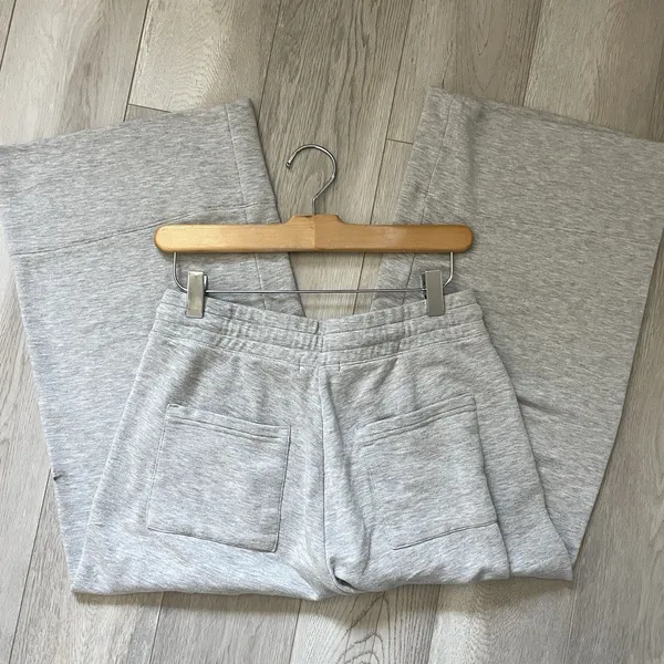 Quince Crop Sweatpants supersoft fleece wide leg womens Gray (small) loungewear - Image 6