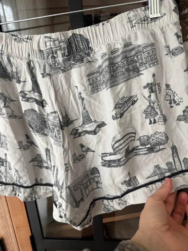 Katie Kime pajamas New York City Toile print Shorts drawstring NYC - Image 6