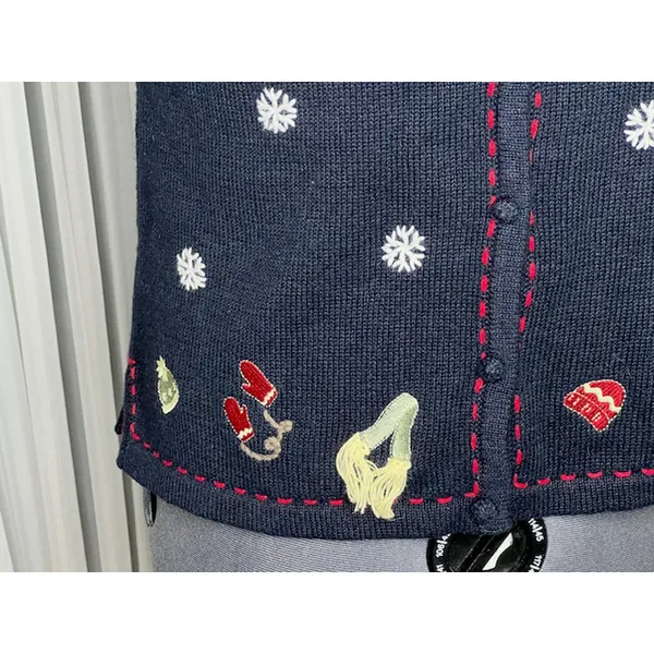 Christopher & Banks Christmas winter sweater vest snowflake mitten hat scarf - Image 2