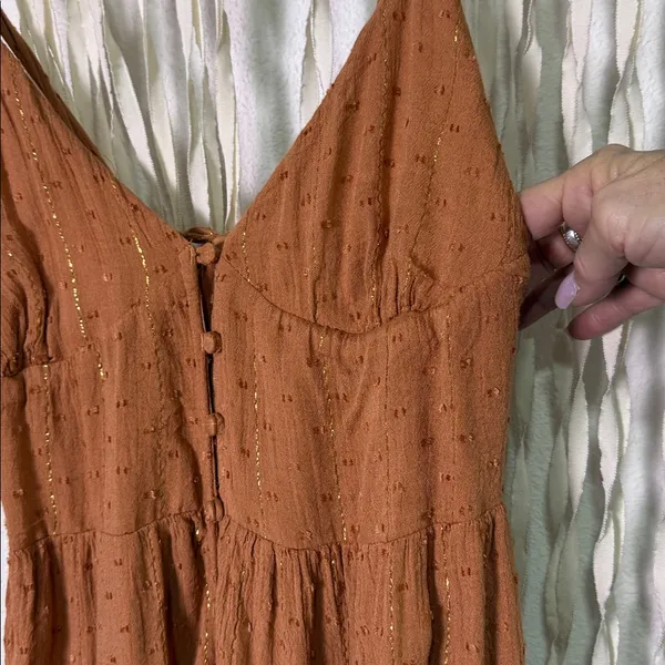 Anthropologie Rusty Peach Tiered Maxi Dress - Image 3