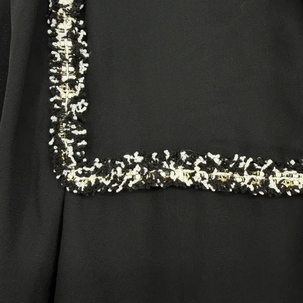 Zara Blouse Womens S Black Tweed Boucle Minimalist Workwear Classic Luxury Chic - Image 9