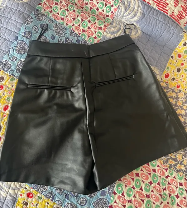 ZARA Faux Leather Shorts - Image 5
