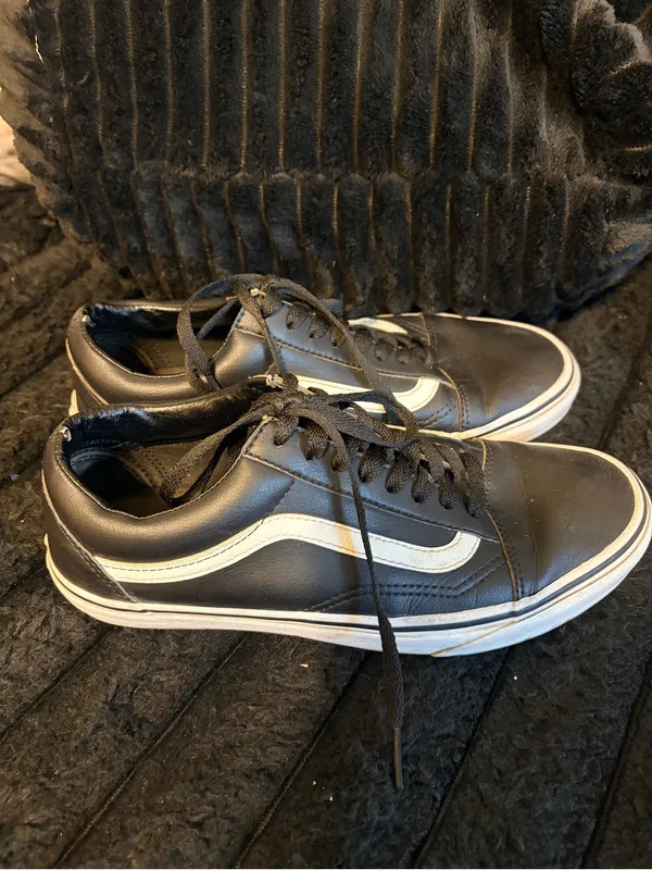Vans Black and White Old Skool Low Top Sneakers - Image 7