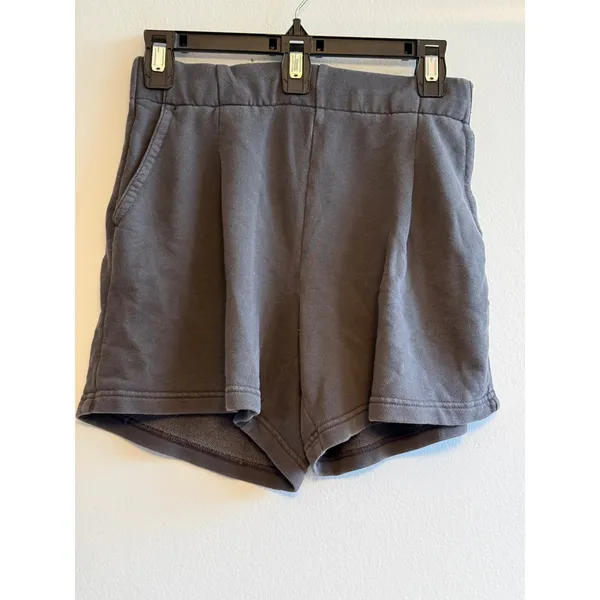 Aerie Womens‎ Fleece Lounge Shorts Charcoal Gray Elastic Waist High Rise 2831 - Image 3