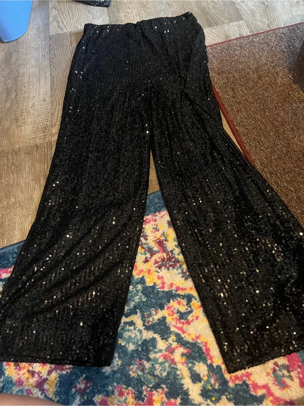 NEW Z SUPPLY skylar sequin pant in black - Image 12