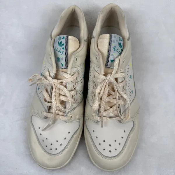 Adidas Rivalry Low Sneakers‎ Off White Cream Star Print Retro Leather Shoes 10 - Image 3
