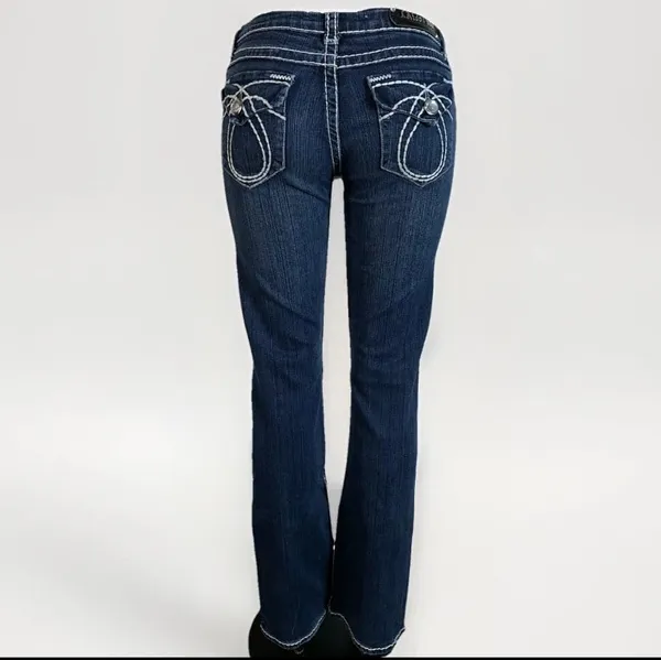 L.A. Idol USA Blue Bootcut Denim Jeans (Women's SZ 9) Actual 31X33 - Image 4