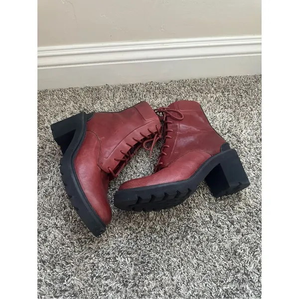 Frye Savannah Leather Classic Lace Up Streetwear Combat Heeled Boots 8.5 - Image 6