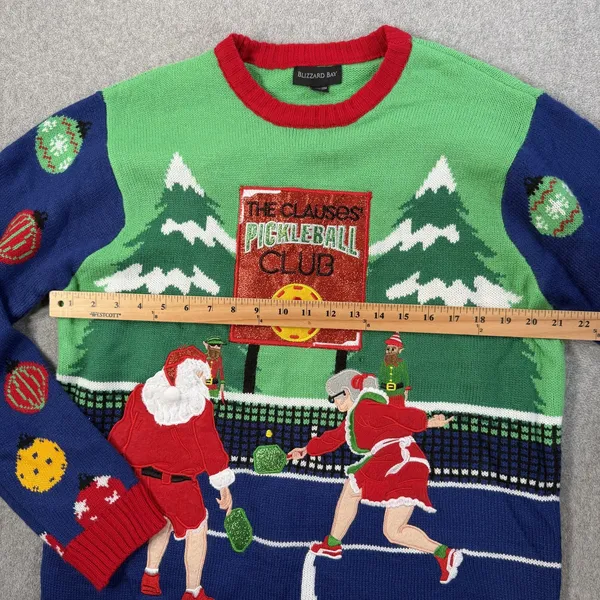 Blizzard Bay Ugly Christmas Sweater Adult LG Santa Mrs Claus Pickleball Holiday - Image 10