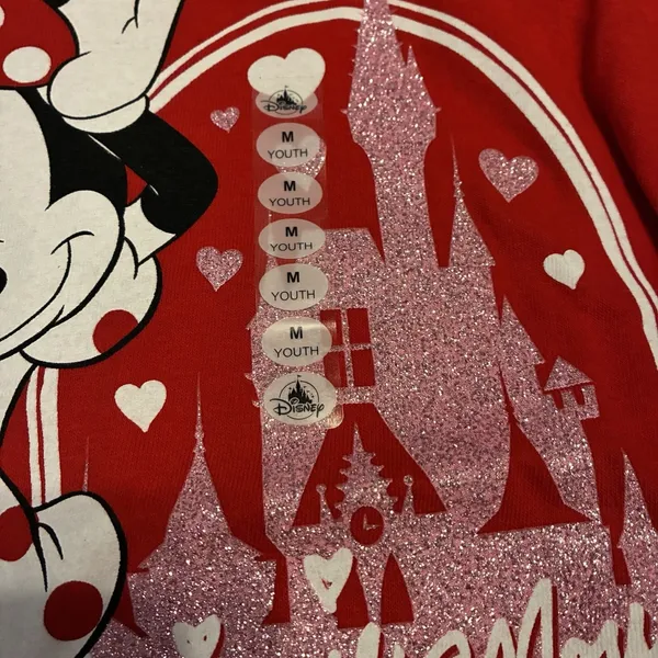 Disney Parks Walt Disney World Women's Shirt Size M Red Mickey Minnie Mouse - Image 5