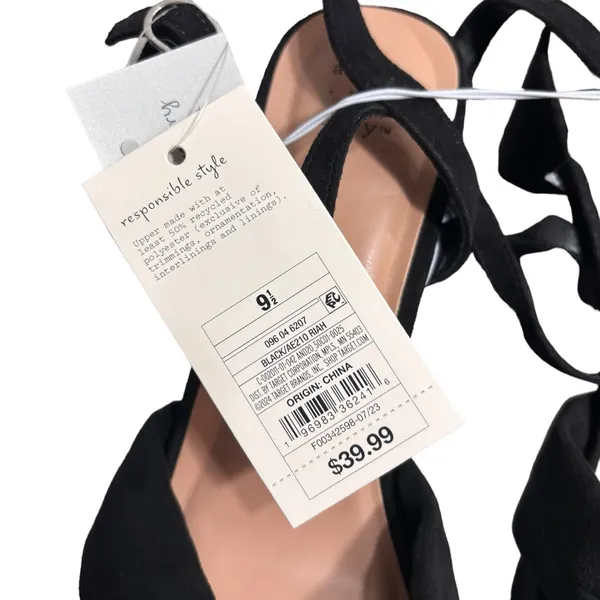 A New Day Black Riah Open Toe Ankle Strap Block Heels Size 9.5 Women’s NWT - Image 9