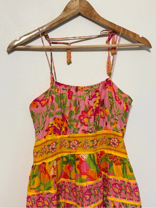 NEW Farm Rio Mixed Fruits Paradise Midi Dress Size XS NWOT Tropical Cotton - Image 5