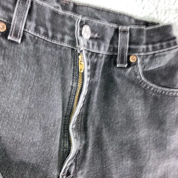 Levi's 550 Relaxed Fit Tapered Leg Jeans Black Denim Women 10 Made‎ in USA - Image 7