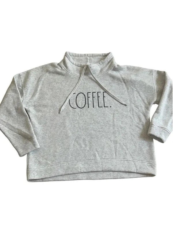 Rae Dunn Coffee Sweatshirt Size L Grey Graphic Crewneck Pullover - Image 2