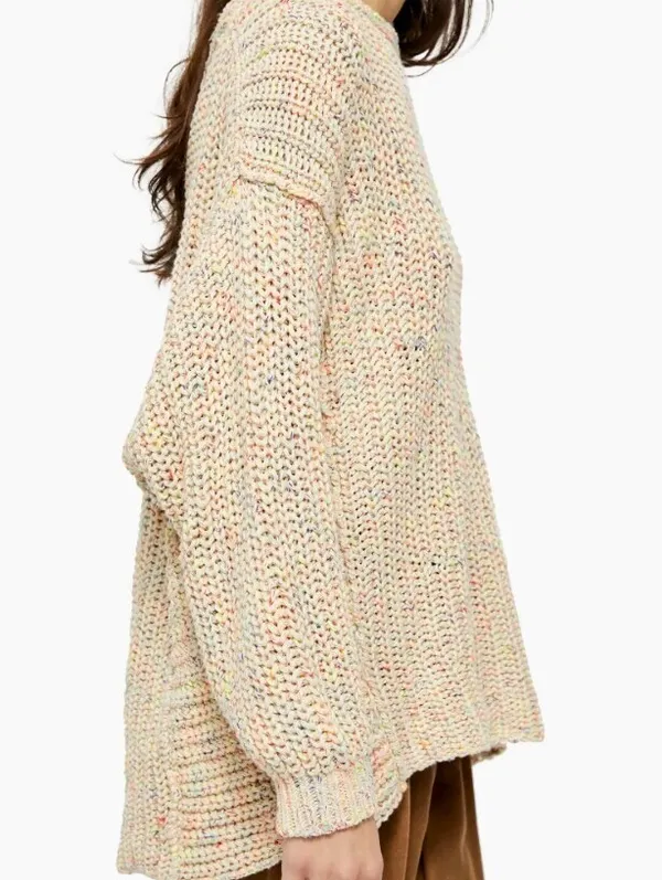 Free People Oversized Confetti Combo Neon Lights Sweater - Size - Small - Image 2