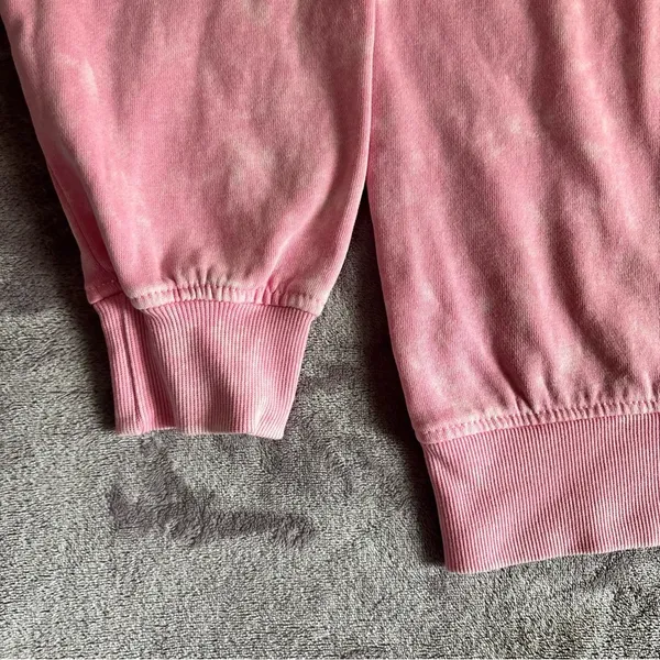 Barbie Pink Acid Wash Glitter Logo Crewneck Sweatshirt Womens Medium - Image 4