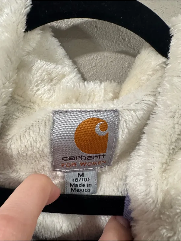 Carhartt Sherpa Fleece Lined Hood Sweatshirt Purple - Image 2