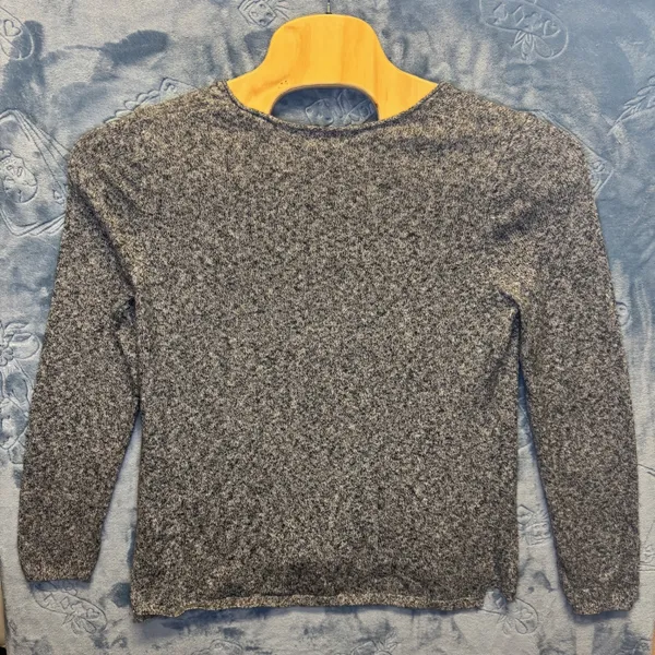 1829‎ | Old Navy Marled Knit V-Neck Pullover Sweater Grey Women XL - Image 2