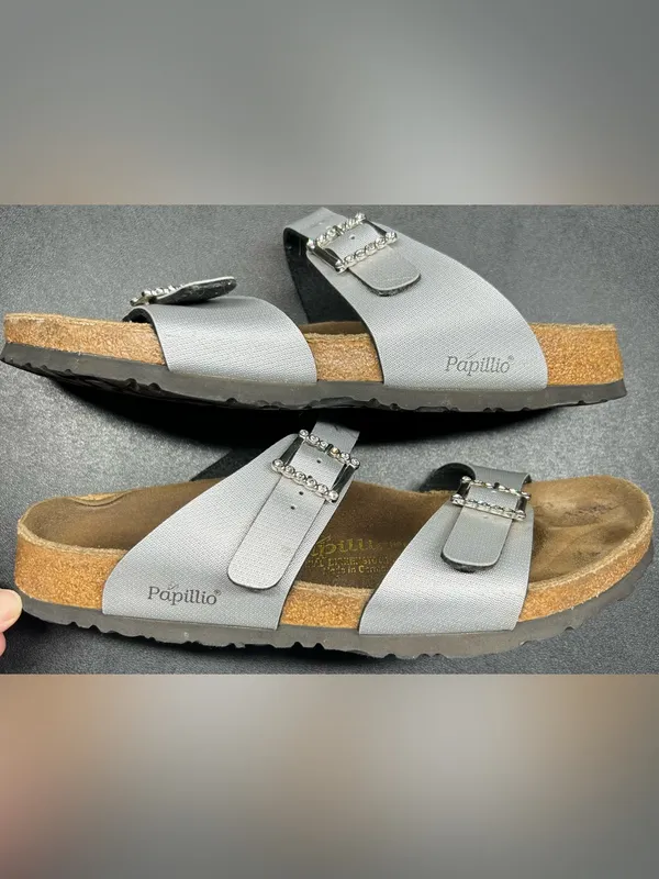 Papillio Birkenstock Women’s Size 10 Arizona Flex Rhinestone Buckle Sandals - Image 2