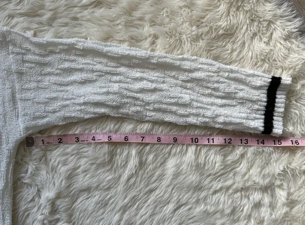 superdown x Revolve Sweater Long Sleeve V Neck Knit White Black M - Image 11