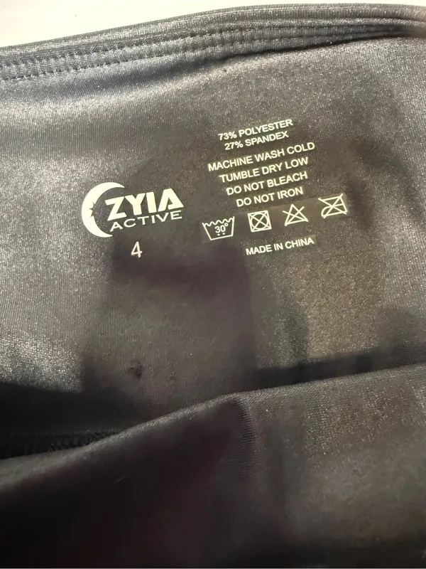 ZYIA Black High-Waist Leggings ankle length Shiny black size 4 - Image 3