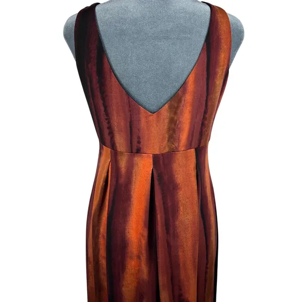 90s Y2K Babydoll Maxi‎ Dress 10 Moody Orange Empire Waist Fairy Grunge Slinky - Image 7