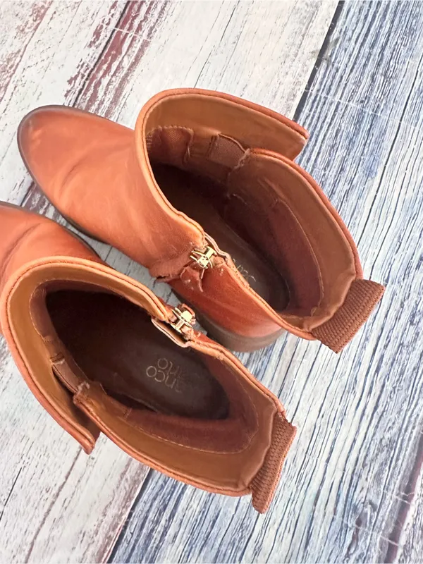 Franco Sarto “Beam” Cognac Leather Ankle Boots - Image 5