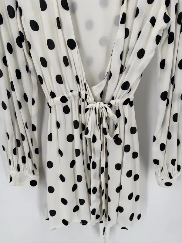 Lovers + Friends Maggie Wrap Dress Polka Dot White size XXS - Image 6