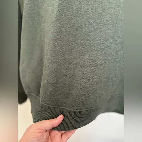 American Eagle Mock Neck Fleece Sweatshirt X-Small Green - Image 8